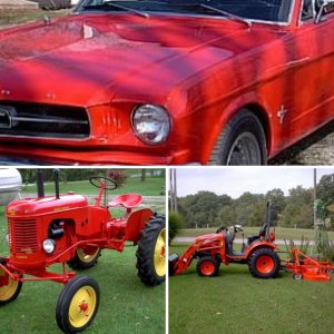 Some Of My Toys 65 Mustang, Massey Harris Pony, And Kioti CK 20 Hydro