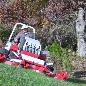 1 Contour Mower on 28 Degree Side Slope