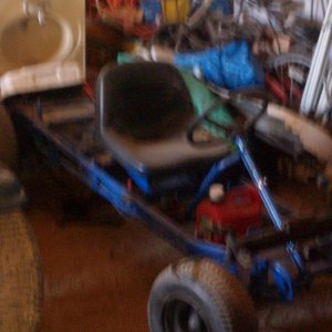 Go cart made out of lawn tractor and some tubing looking for a motor.