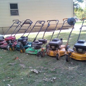 Just to mess with the neighbors. One morning I started up ALL of these and let them idle. Sounded like 4 Harleys. Too funny.