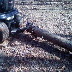 Dragging the Logs out. Lifts the logs end up for pulling.