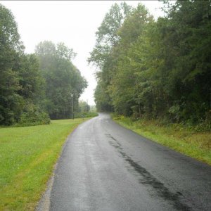 Orange, VA country road in front