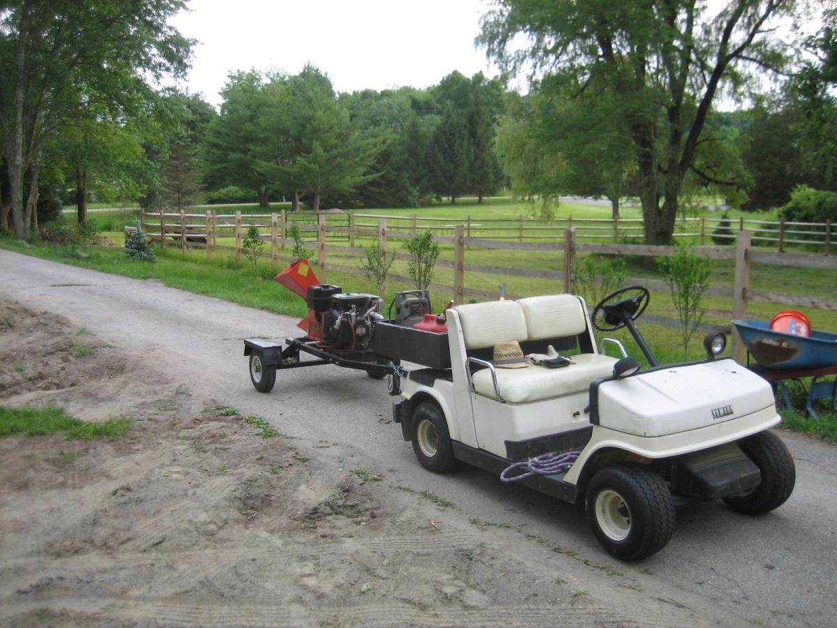 DR Wood Chipper and my Yamaha Cart