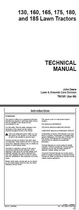 JD TM1351 Technical Manual 130 185 Preview