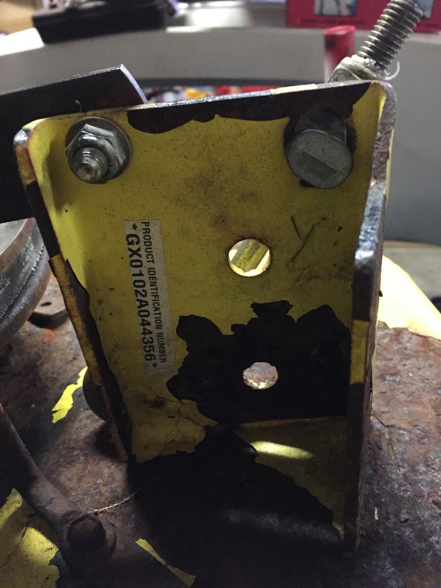 Mower Deck Before 2
Again on both sides the paint is lacking and rust is rampant.  Parts are broken and missing so some repairs and replacement parts 