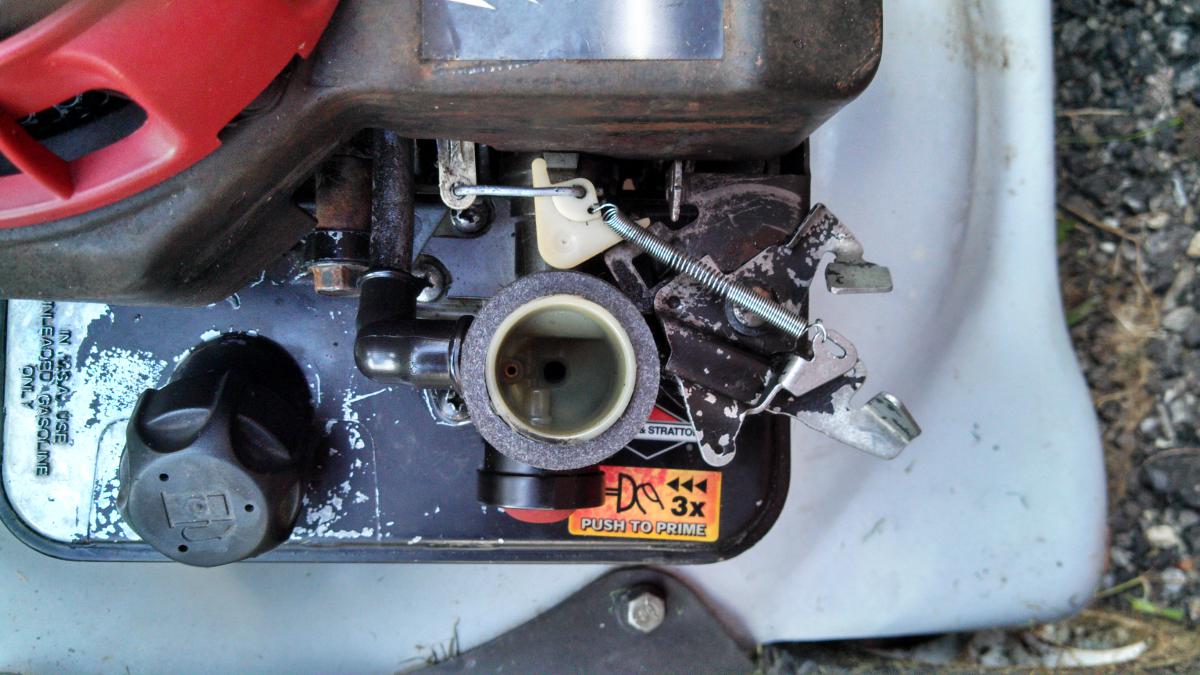 top view of the carb