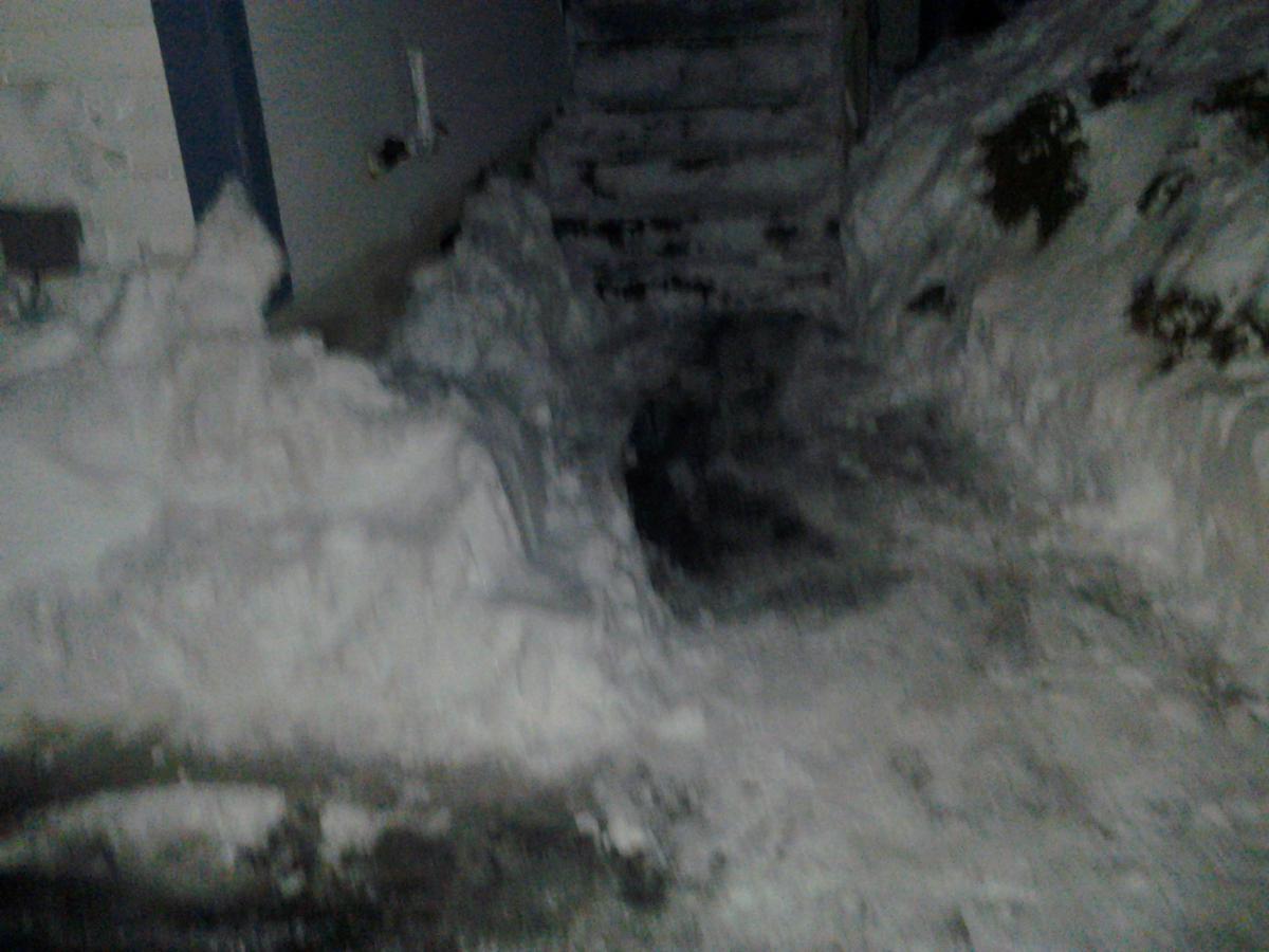 Walkway/staircase after shoveling